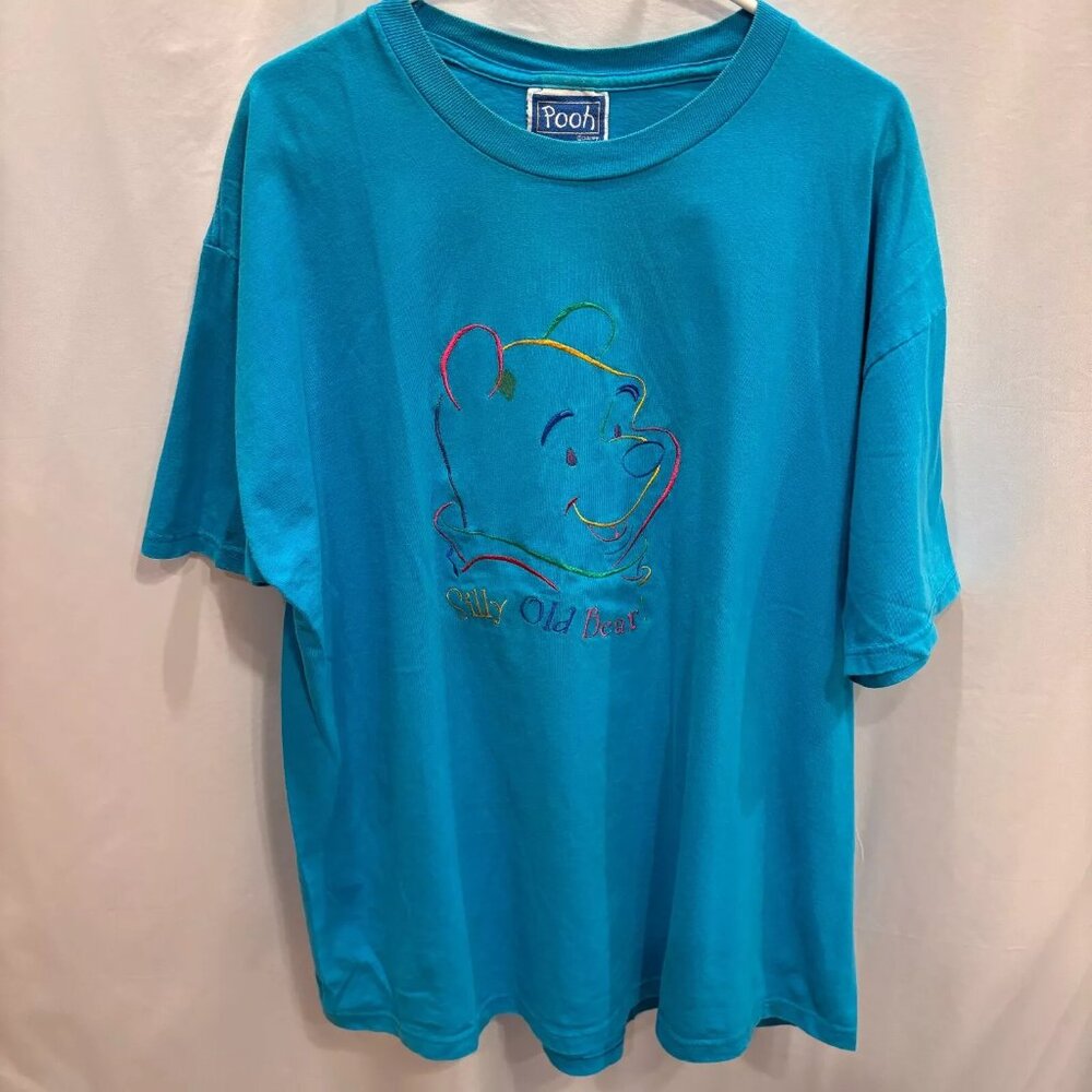 Disney Winnie the Pooh Neon Outline 'Silly Old Bear' Embroidered Tee Size XL